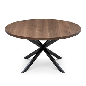 Beatrice Round Extendable Dining Table in Dark Oak